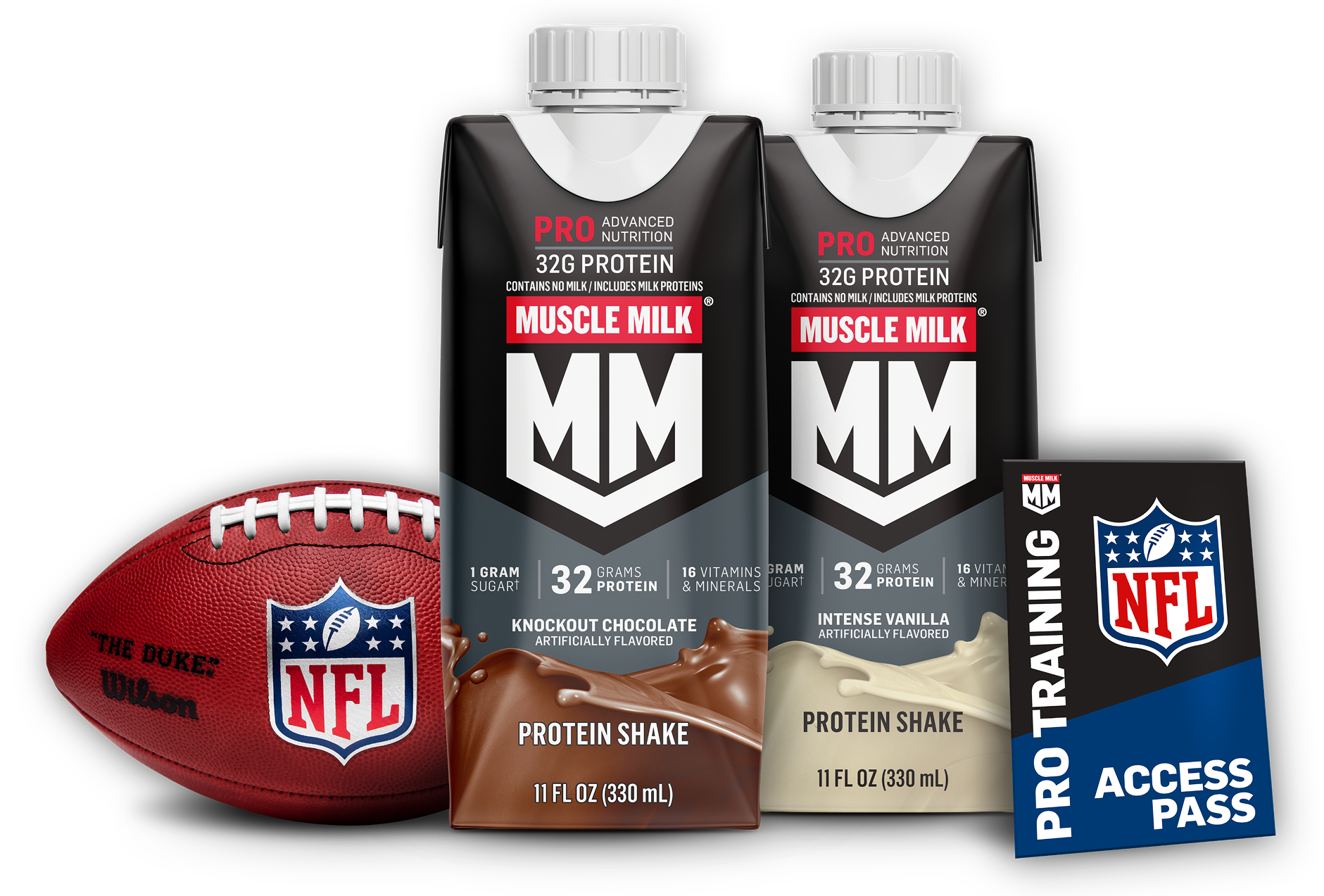 Muscle Milk products, american football, and NFL pro training access pass